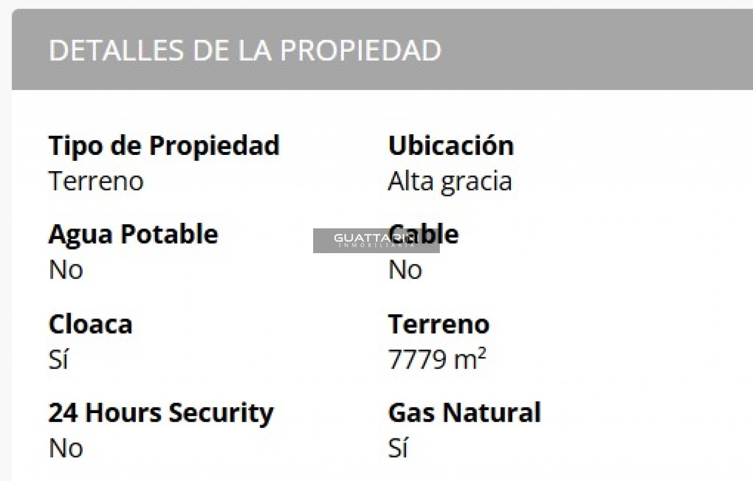 TERRENO ALTA GRACIA